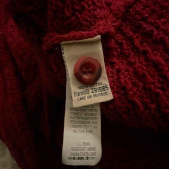 L.L. BEAN PXS burgundy sweater button up cardigan - Picture 9 of 12